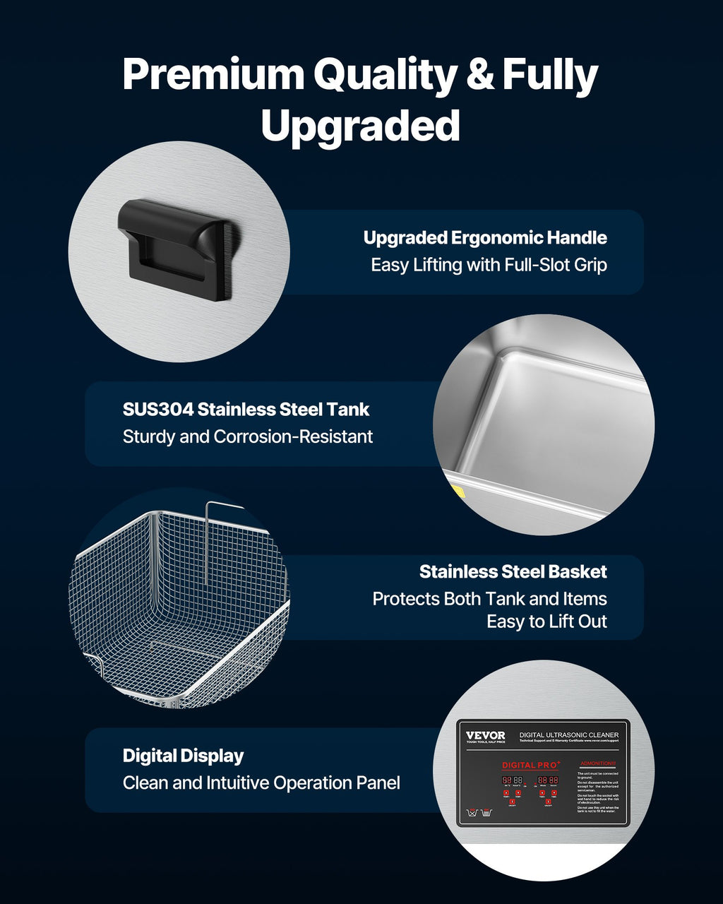 Ultragarsinė vonelė VEVOR SS5, 50 l, 840 W