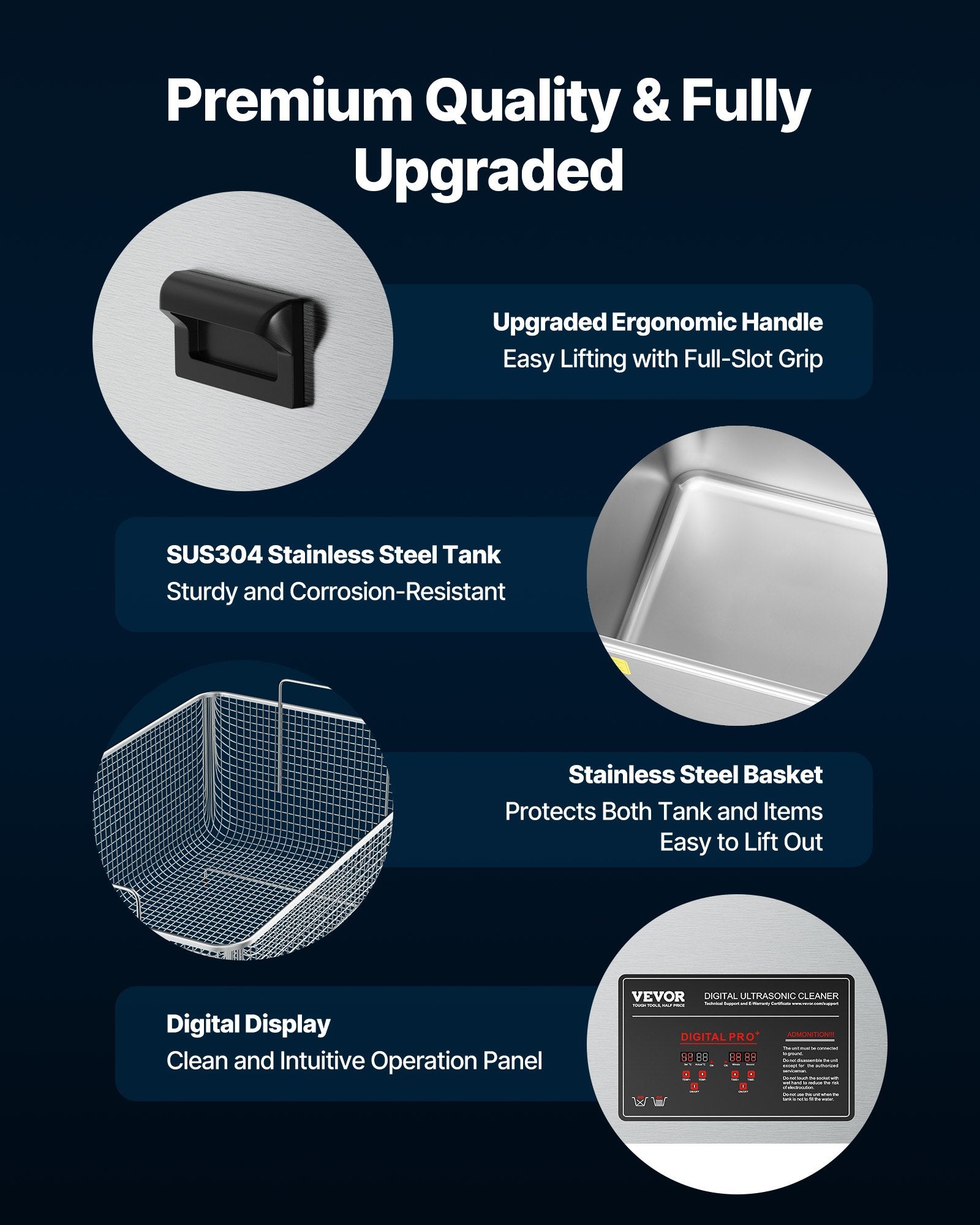 Ultragarsinė vonelė VEVOR SS5, 50 l, 840 W