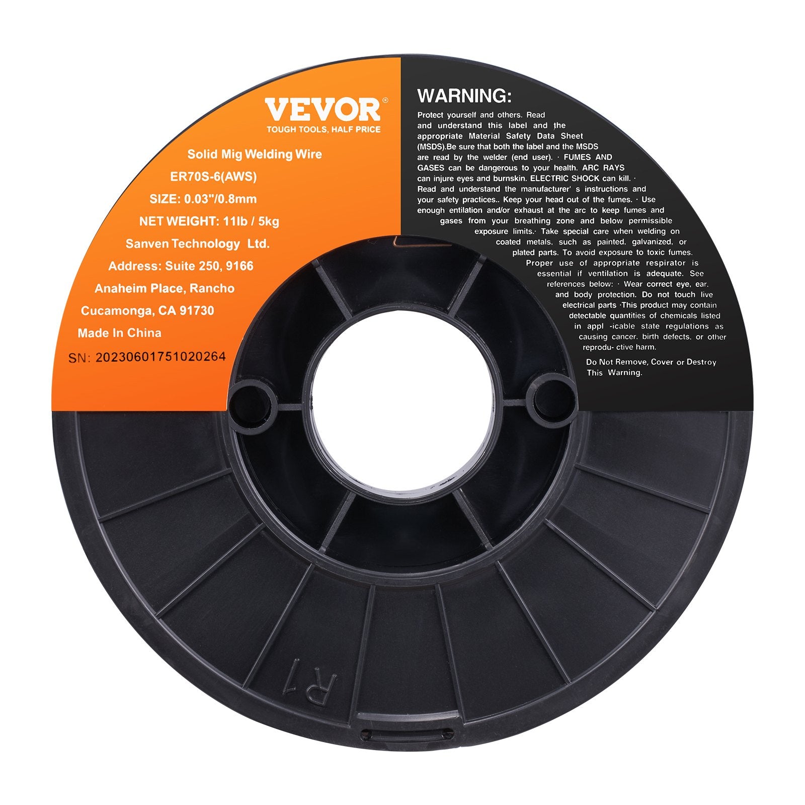 MIG suvirinimo viela VEVOR ER70S-6, 0.8 mm, 5 kg