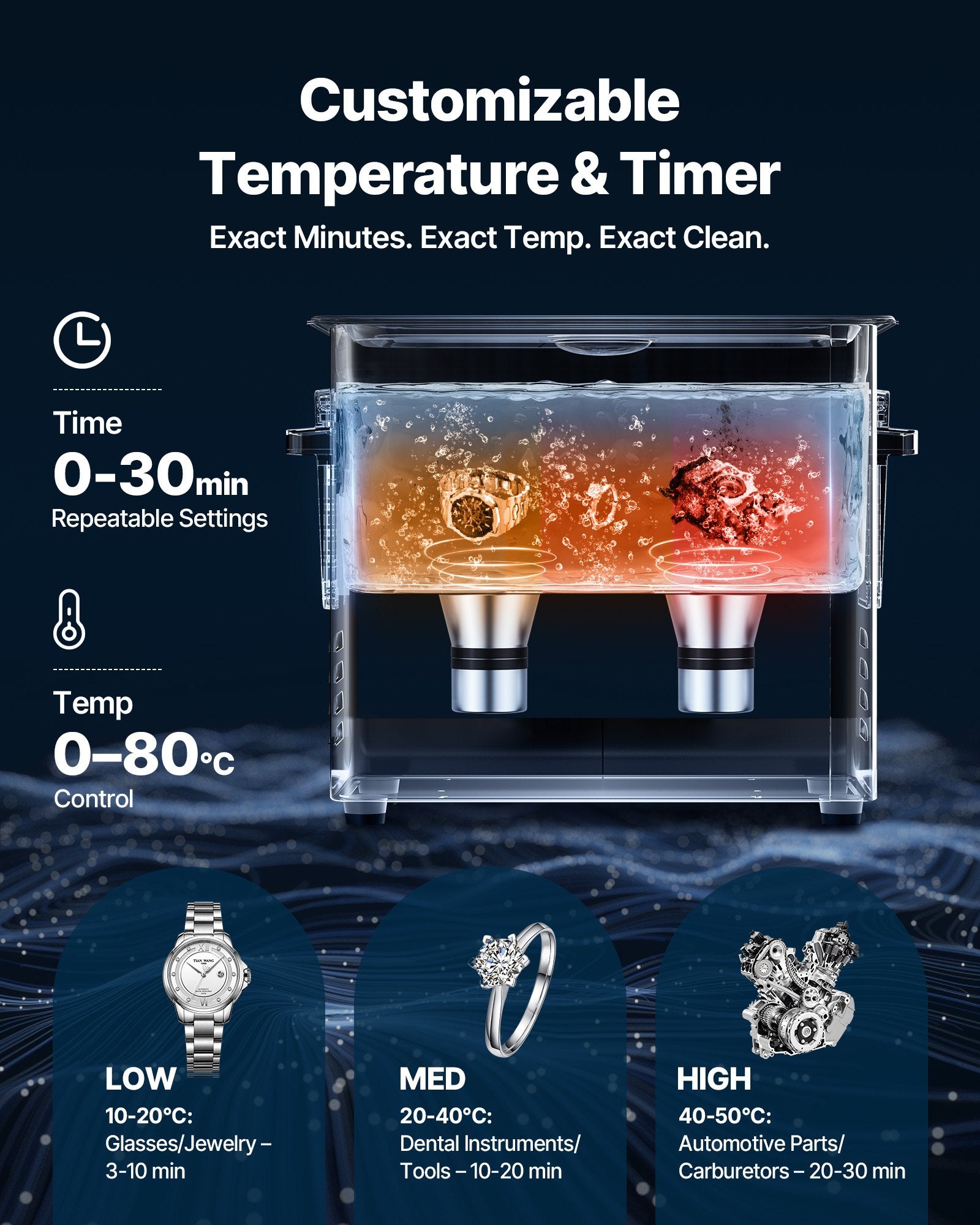 Ultragarsinė valyklė VEVOR TH-30ATP, 6 l talpa