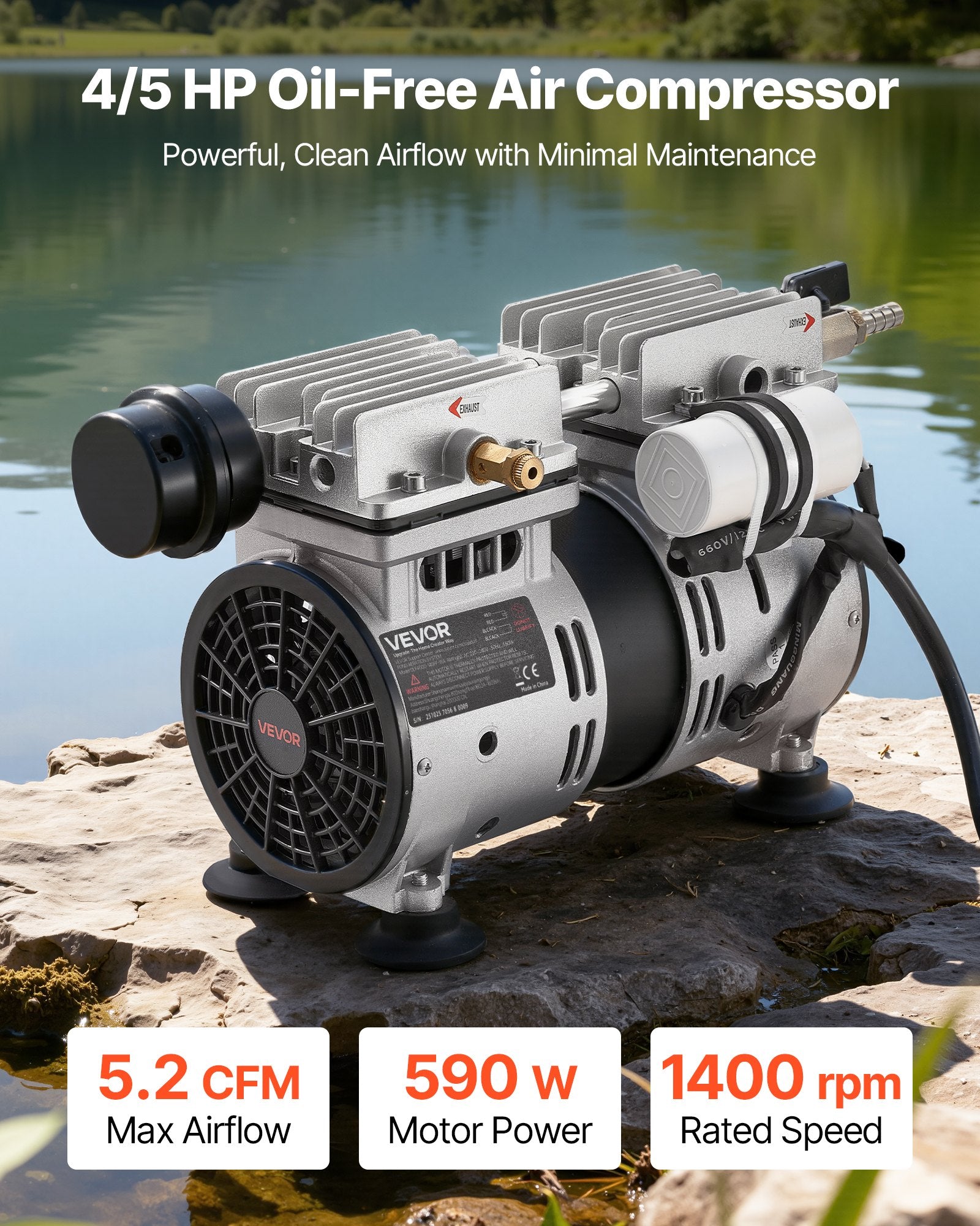 Tvenkinio aeratorius VEVOR OLF400D-140FF-WA, 590 W