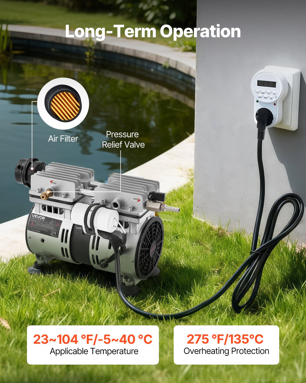 Tvenkinio aeratorius VEVOR OLF400D-140FF-WA, 590 W