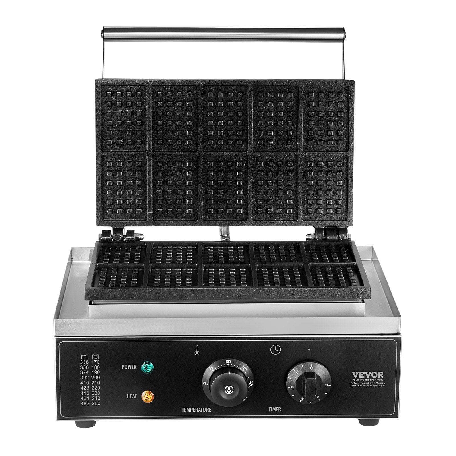 Profesionalus vaflių kepimo aparatas VEVOR HT-10, 1550 W