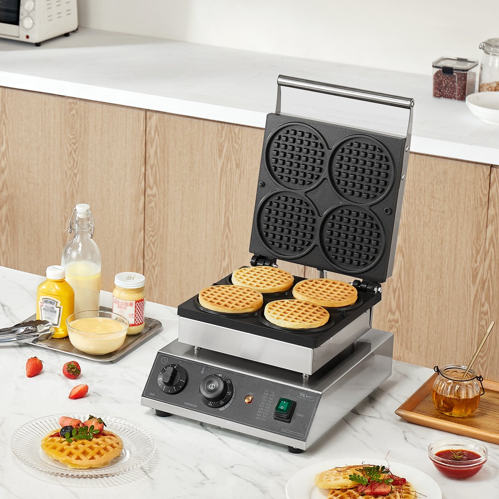 Profesionali vaflių keptuvė VEVOR HT-2206B, 1750W