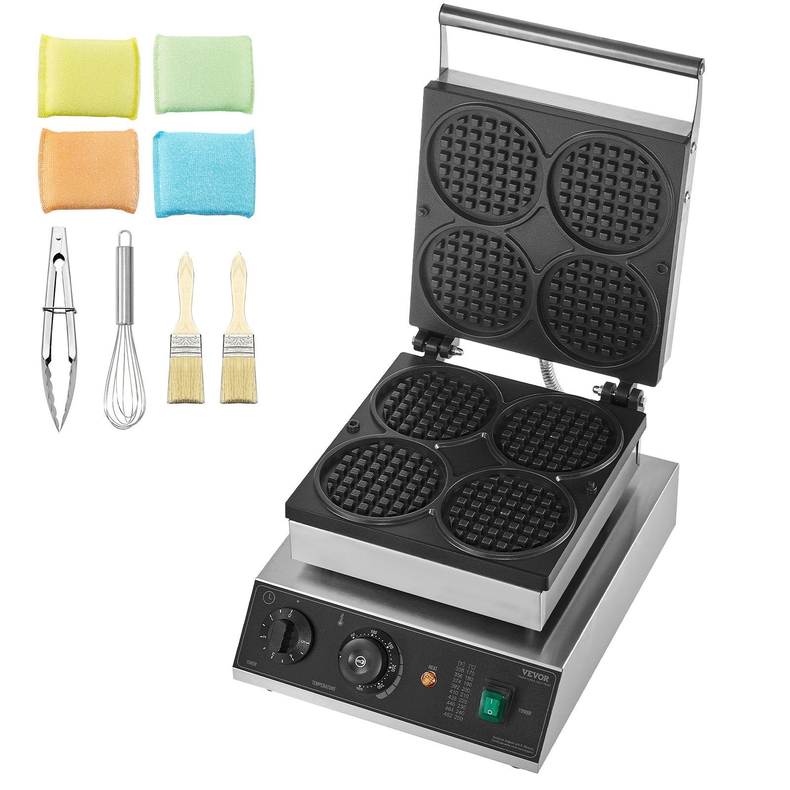 Profesionali vaflių keptuvė VEVOR HT-2206B, 1750W
