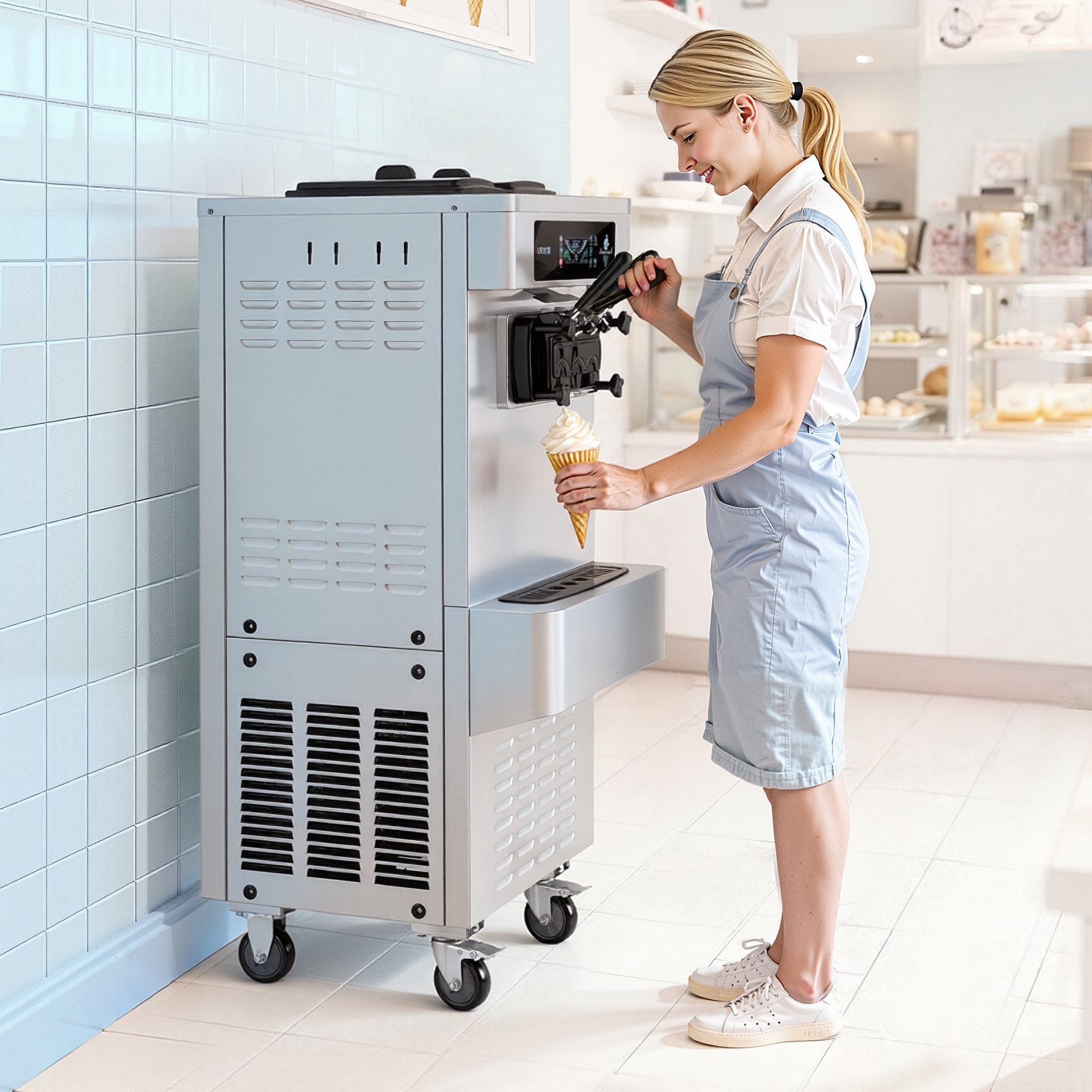 Profesionalus minkštų ledų aparatas VEVOR YKF-9236, 20-28 l/val. našumas