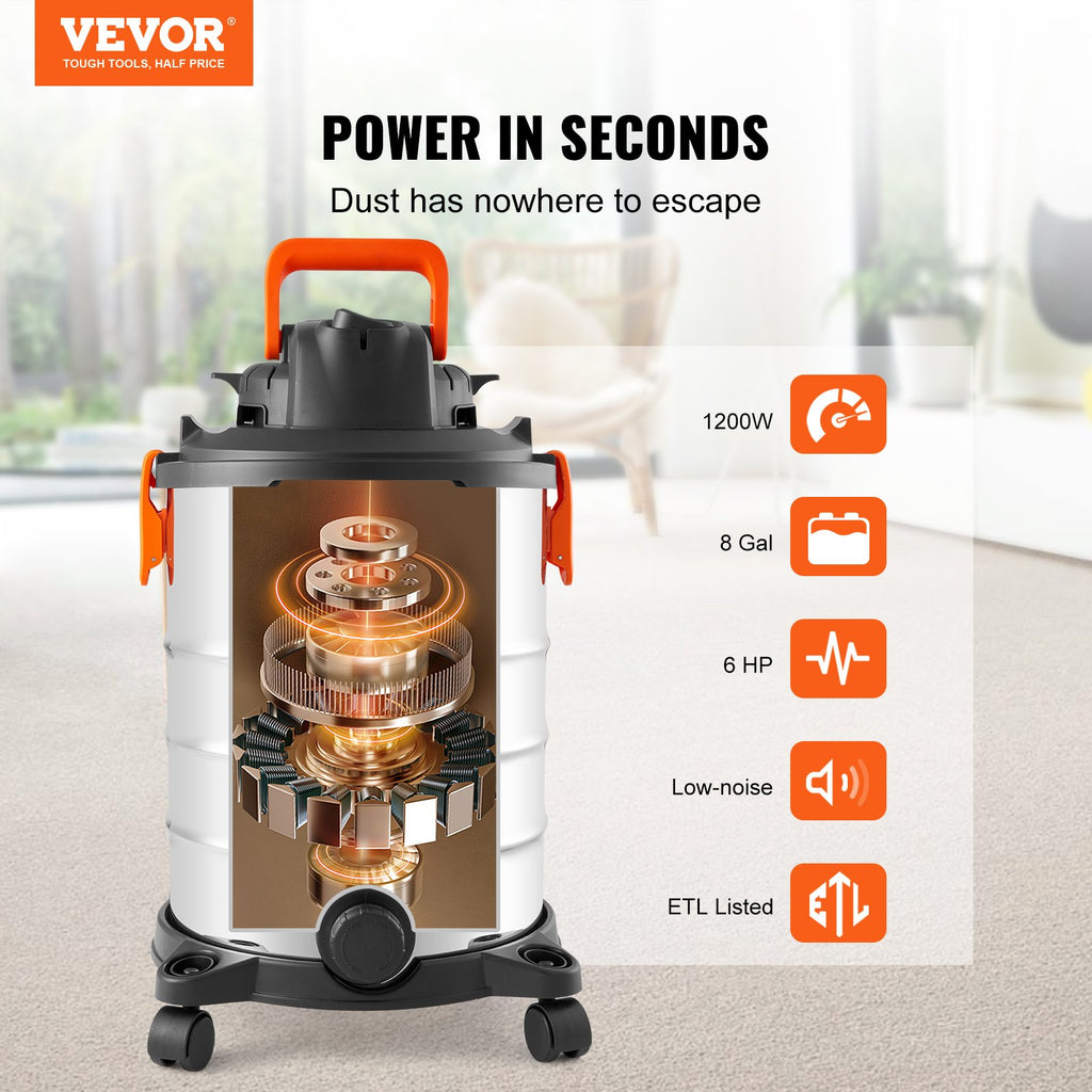 Drėgno ir sauso valymo siurblys VEVOR YLW6342-C, 30 l