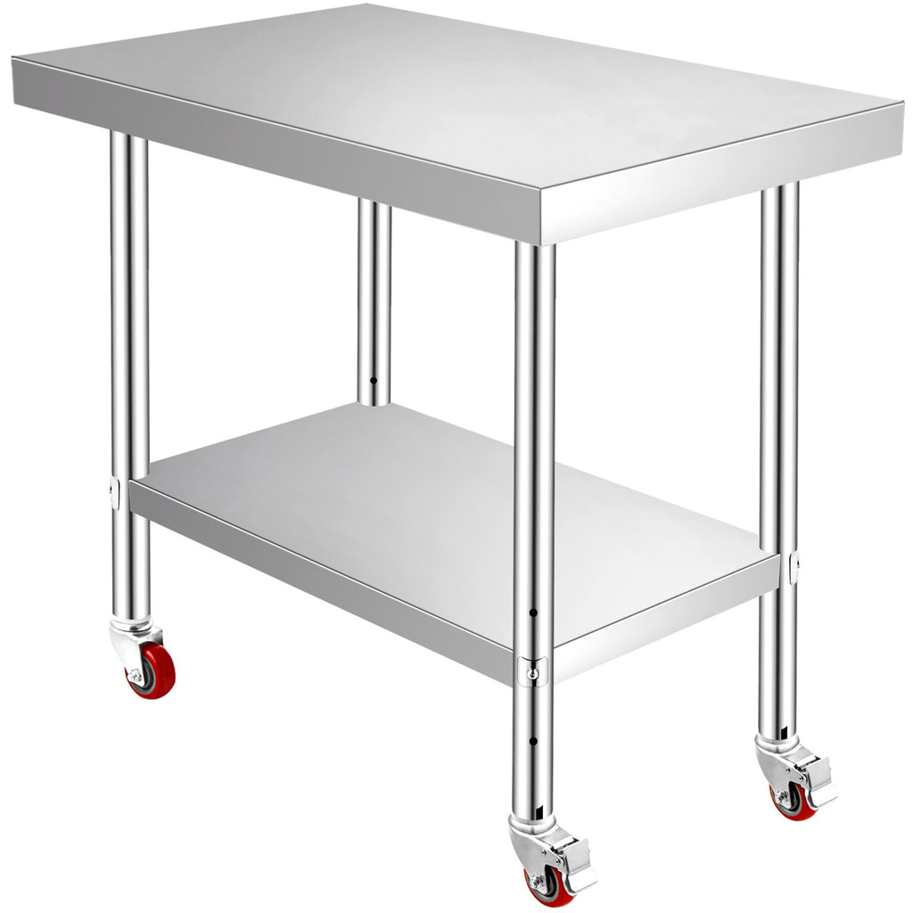 Nerūdijančio plieno darbo stalas VEVOR GZT61*30.5*85, 307 x 612 x 862 mm