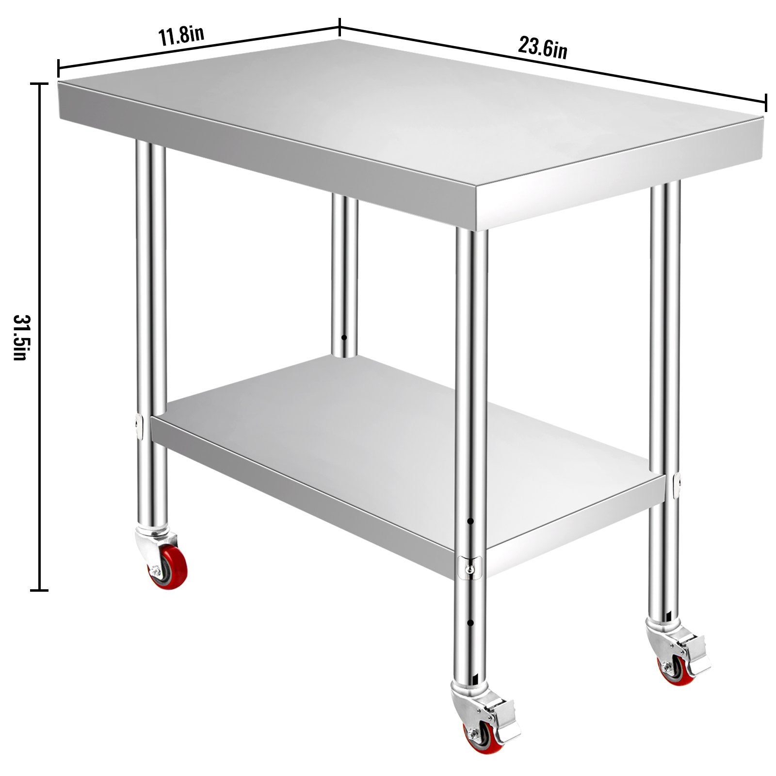 Nerūdijančio plieno darbo stalas VEVOR GZT61*30.5*85, 307 x 612 x 862 mm