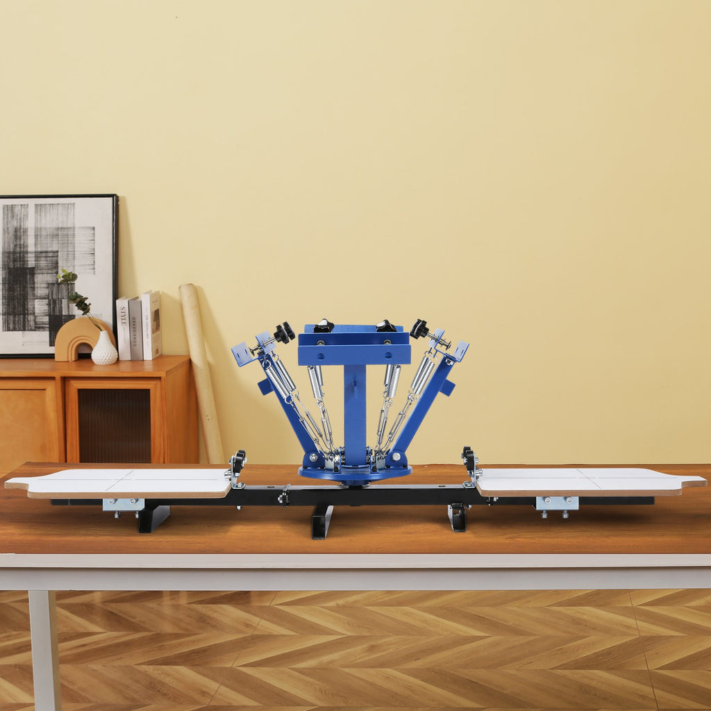 Šilkografijos staklės VEVOR 4 spalvų 2 stotelių, 54x45 cm darbinis plotas