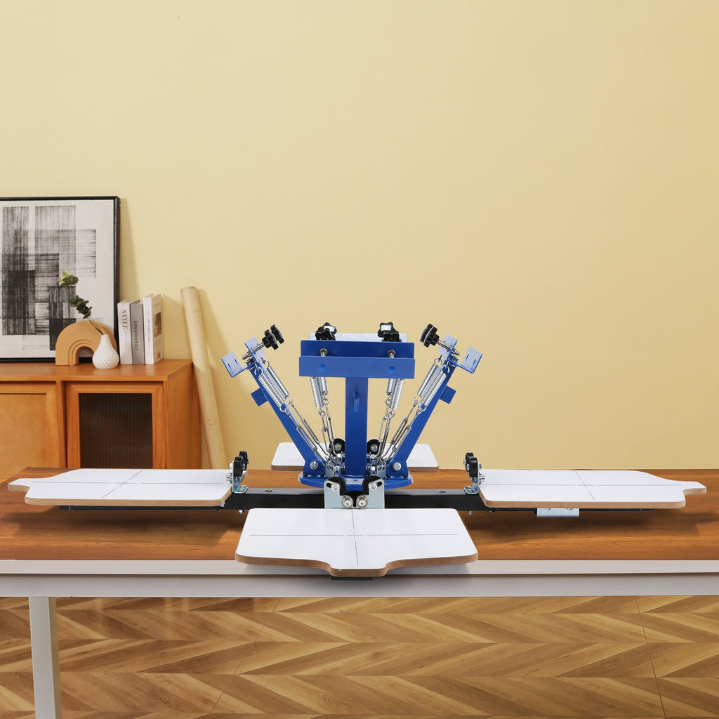 Šilkografijos staklės VEVOR 4 spalvų 4 stotelių, 54x45 cm darbinis plotas