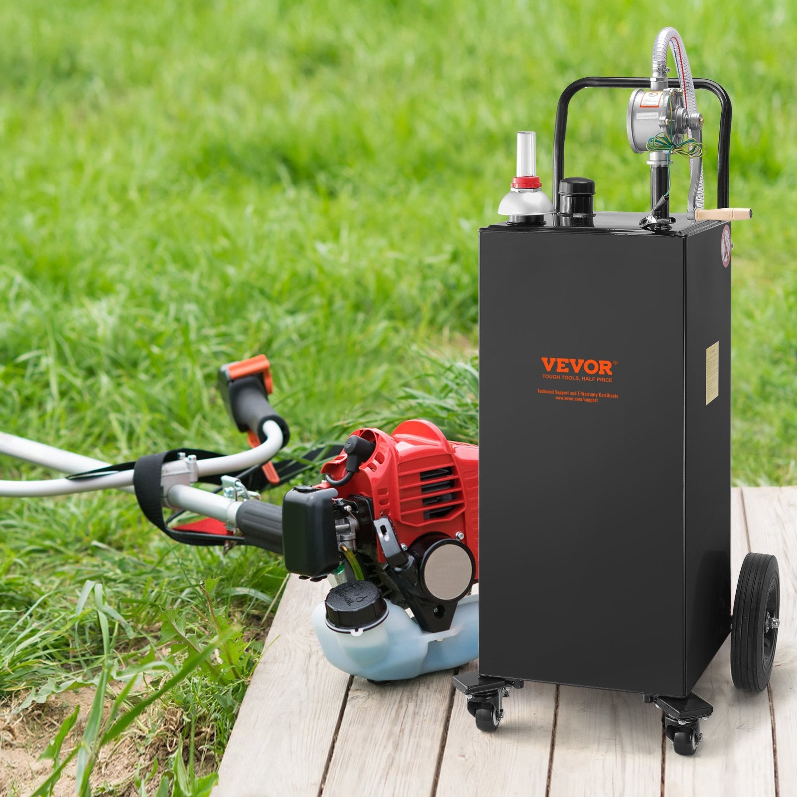 Kuro talpa su ratukais VEVOR 30 Gallon Fuel Caddy, 113 litrų