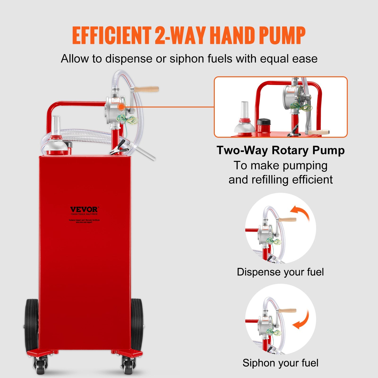 Mobili kuro talpa VEVOR 30 Gallon Fuel Caddy, 113 l