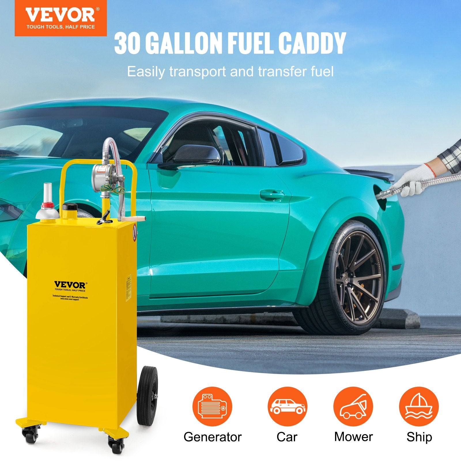 Mobili kuro talpa VEVOR 30 Gallon Fuel Caddy, 113,5 l