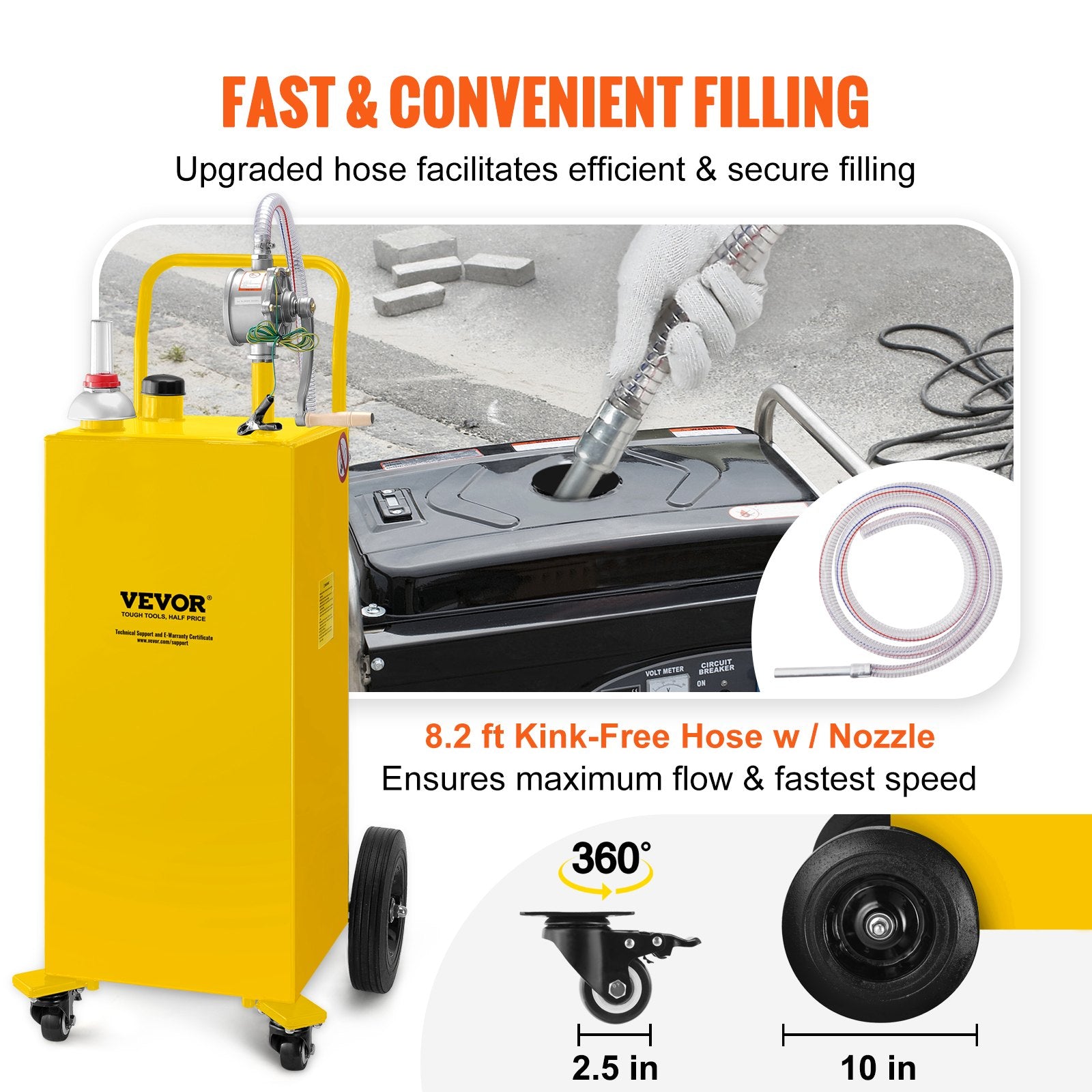Mobili kuro talpa VEVOR 30 Gallon Fuel Caddy, 113,5 l
