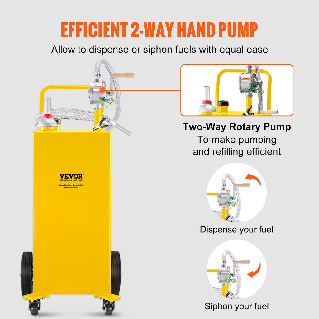 Kuro talpa su ratukais VEVOR 35 Gallon, 132 l talpa