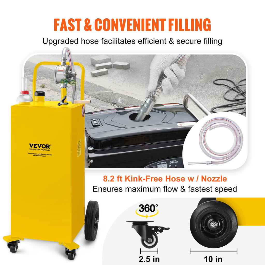 Kuro talpa su ratukais VEVOR 35 Gallon, 132 l talpa