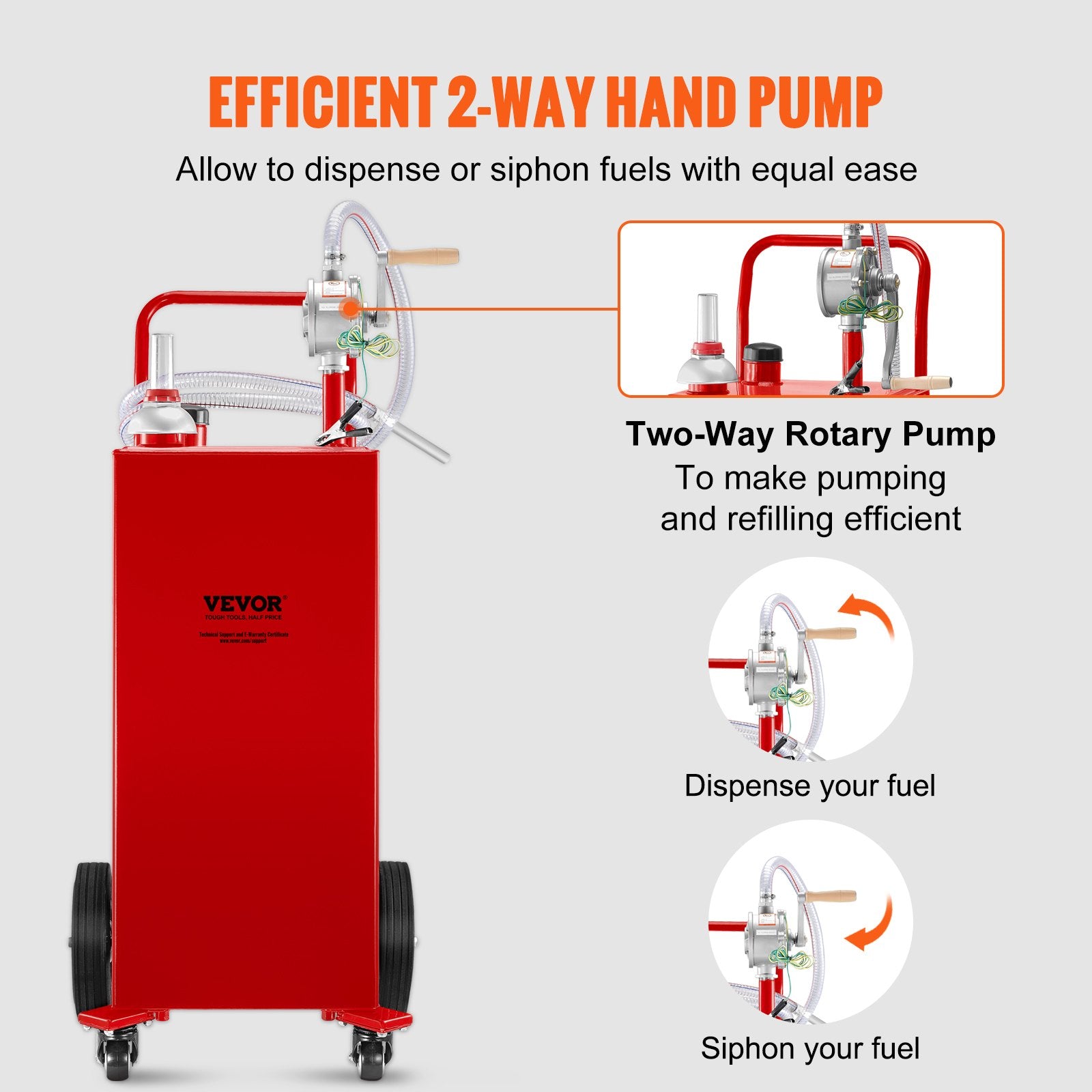 Mobili kuro talpa VEVOR 35 Gallon Fuel Caddy, 132 l