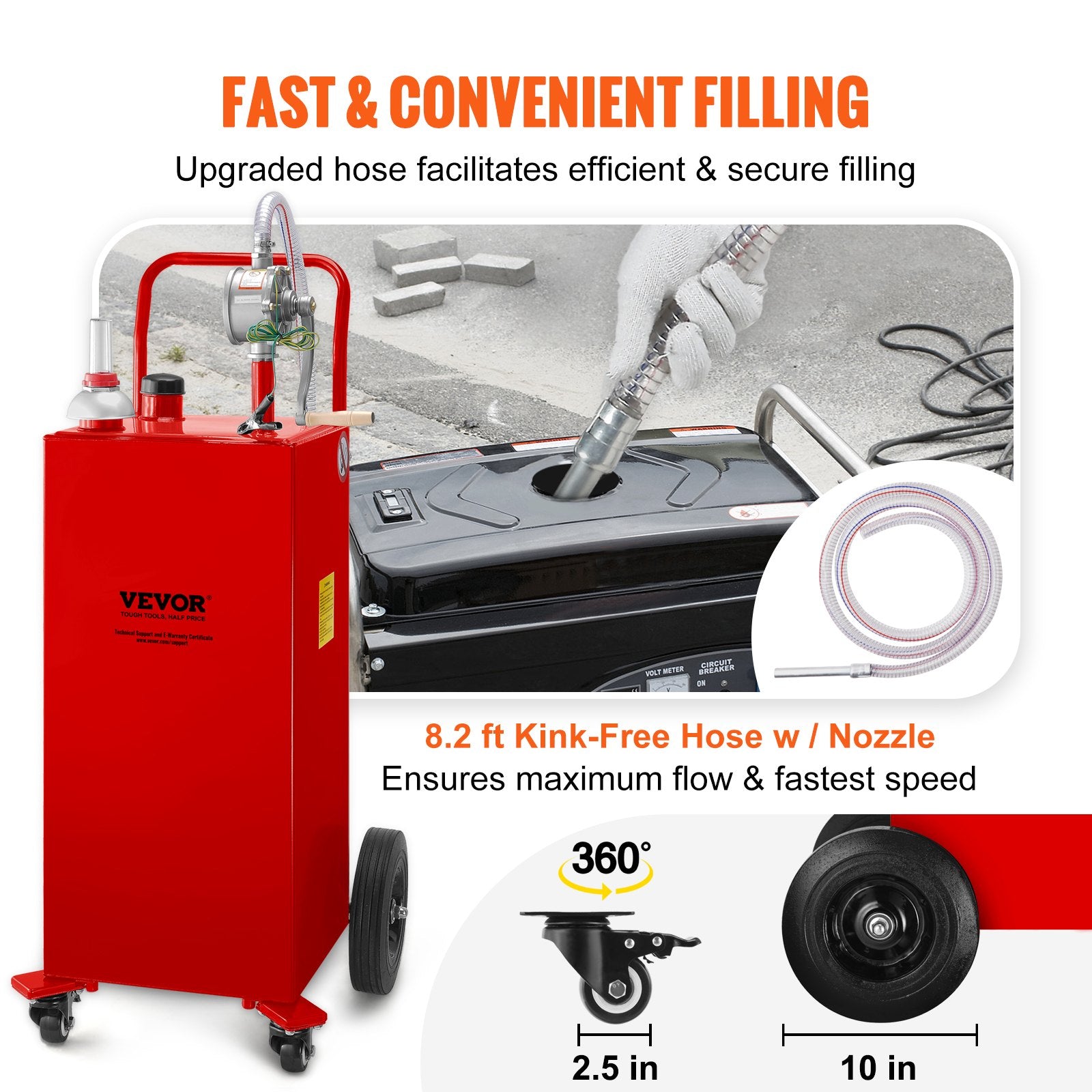 Mobili kuro talpa VEVOR 35 Gallon Fuel Caddy, 132 l