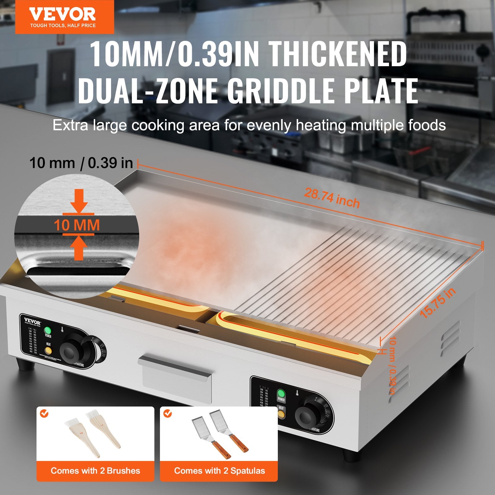Elektrinė kepimo plokštuma VEVOR HT-822, 4400W