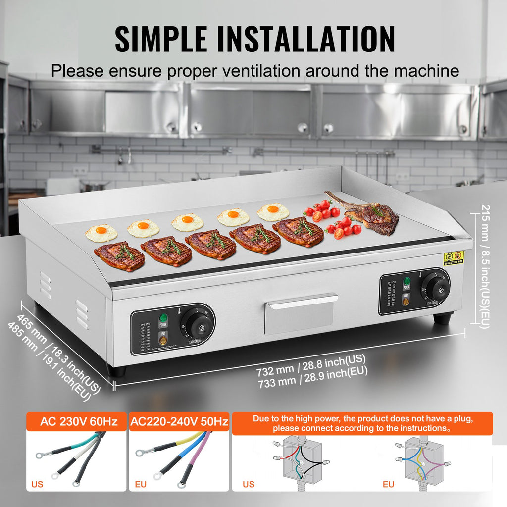 Elektrinė kepimo plokštuma VEVOR HT-820, 4400W