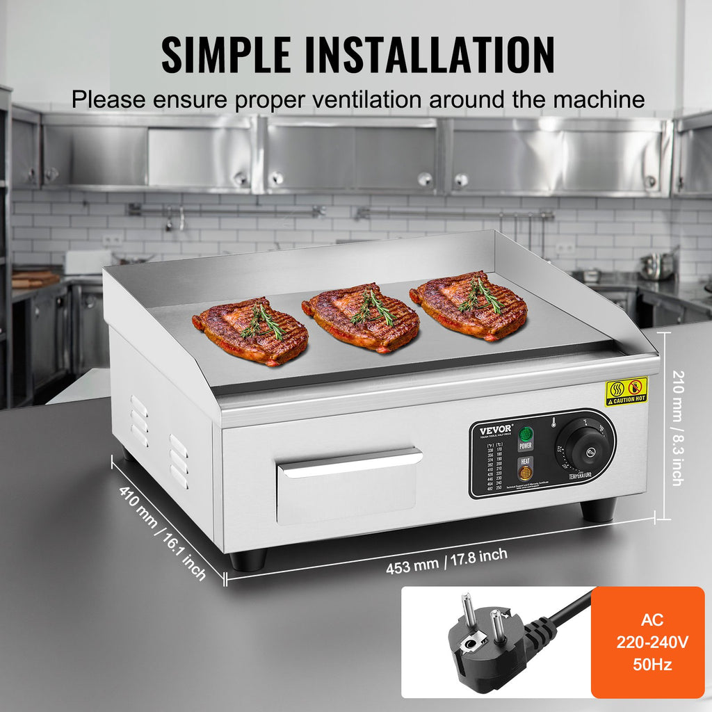 Elektrinis kepimo paviršius VEVOR HT-450, 2800W