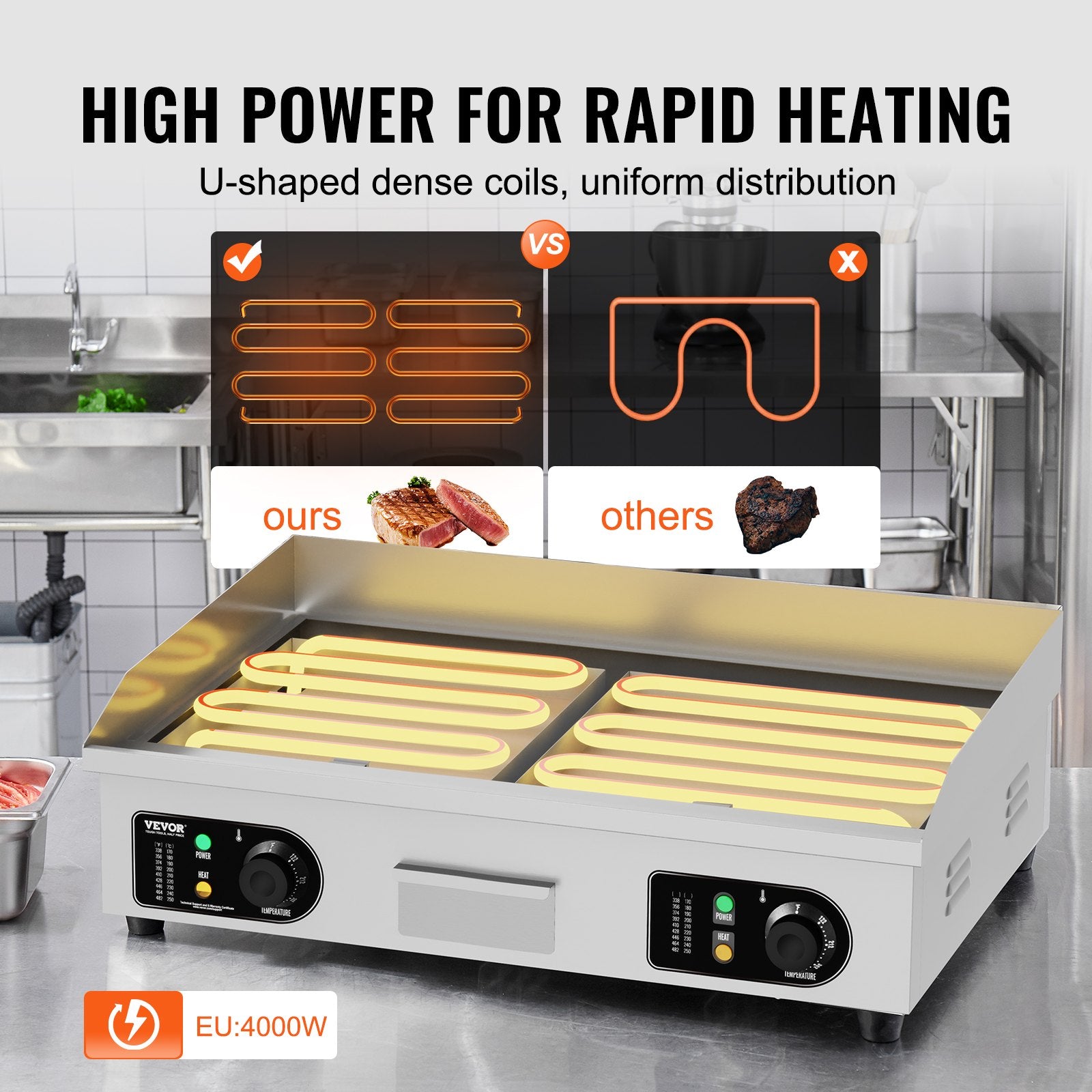 Elektrinis kepimo paviršius VEVOR HT-610, 4000W