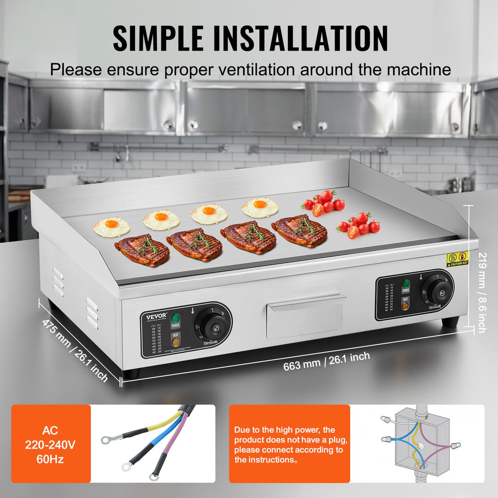 Elektrinis kepimo paviršius VEVOR HT-610, 4000W