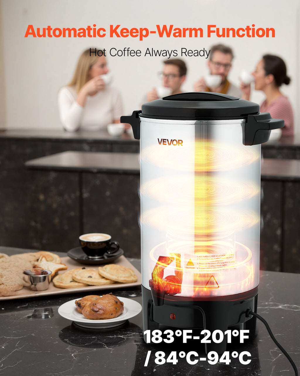 Elektrinis kavos virimo aparatas VEVOR 58016V, 6 l