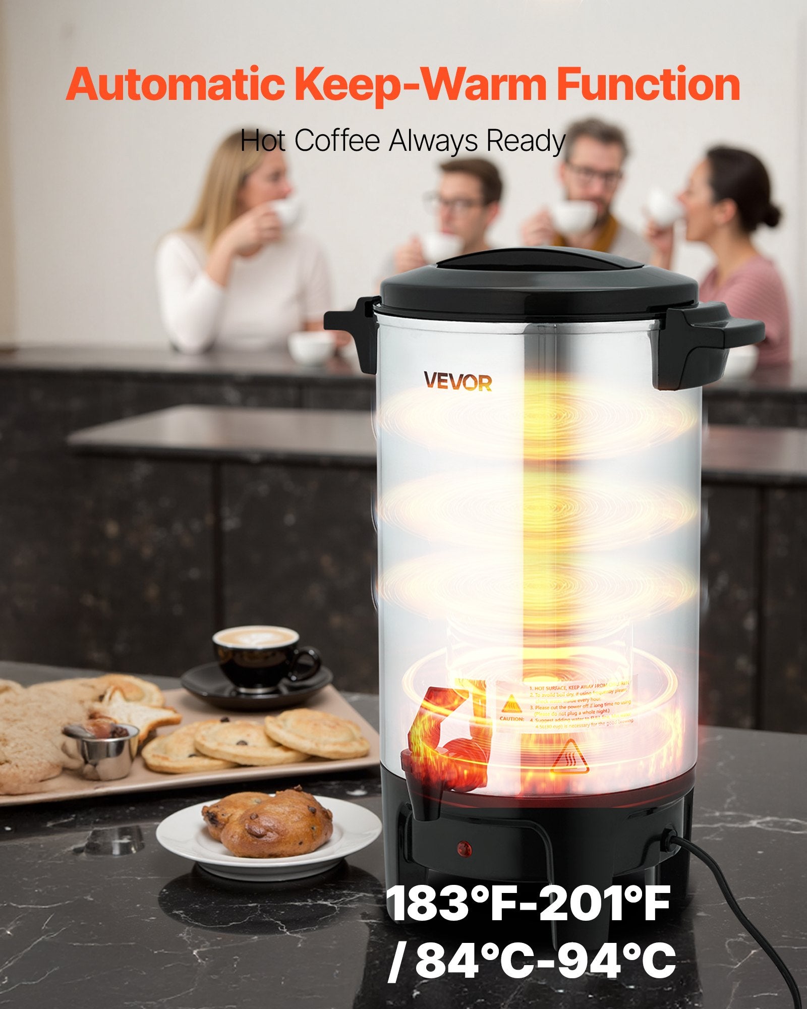 Elektrinis kavos virimo aparatas VEVOR 58016V, 6 l