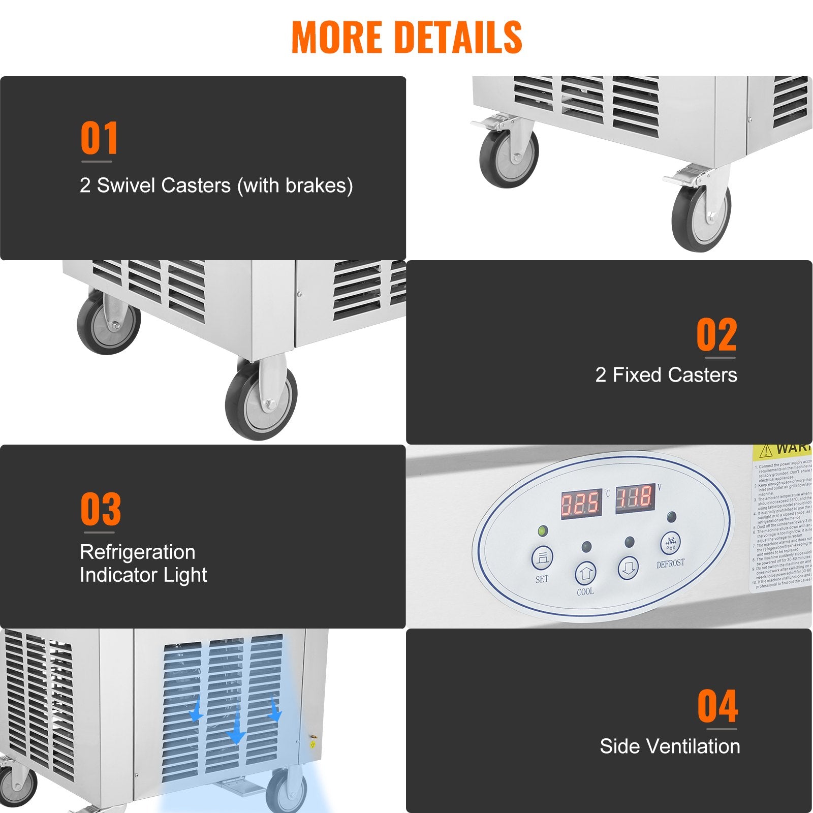 Ledų ritinėlių gaminimo aparatas VEVOR CBJF-1DA500, 1460W