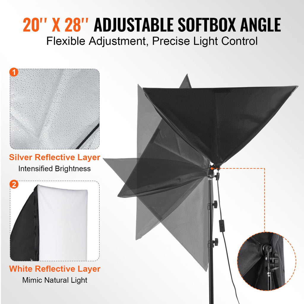 Softbox apšvietimo komplektas VEVOR YX-RGXB02(EU), 50x70 cm