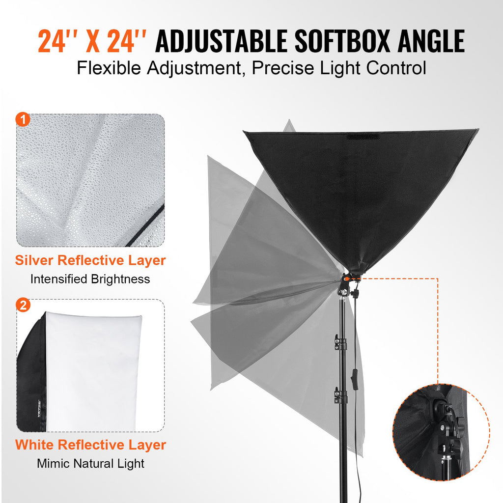 Minkštos šviesos dėžių rinkinys (Softbox) VEVOR YX-RGXB01, 60x60 cm