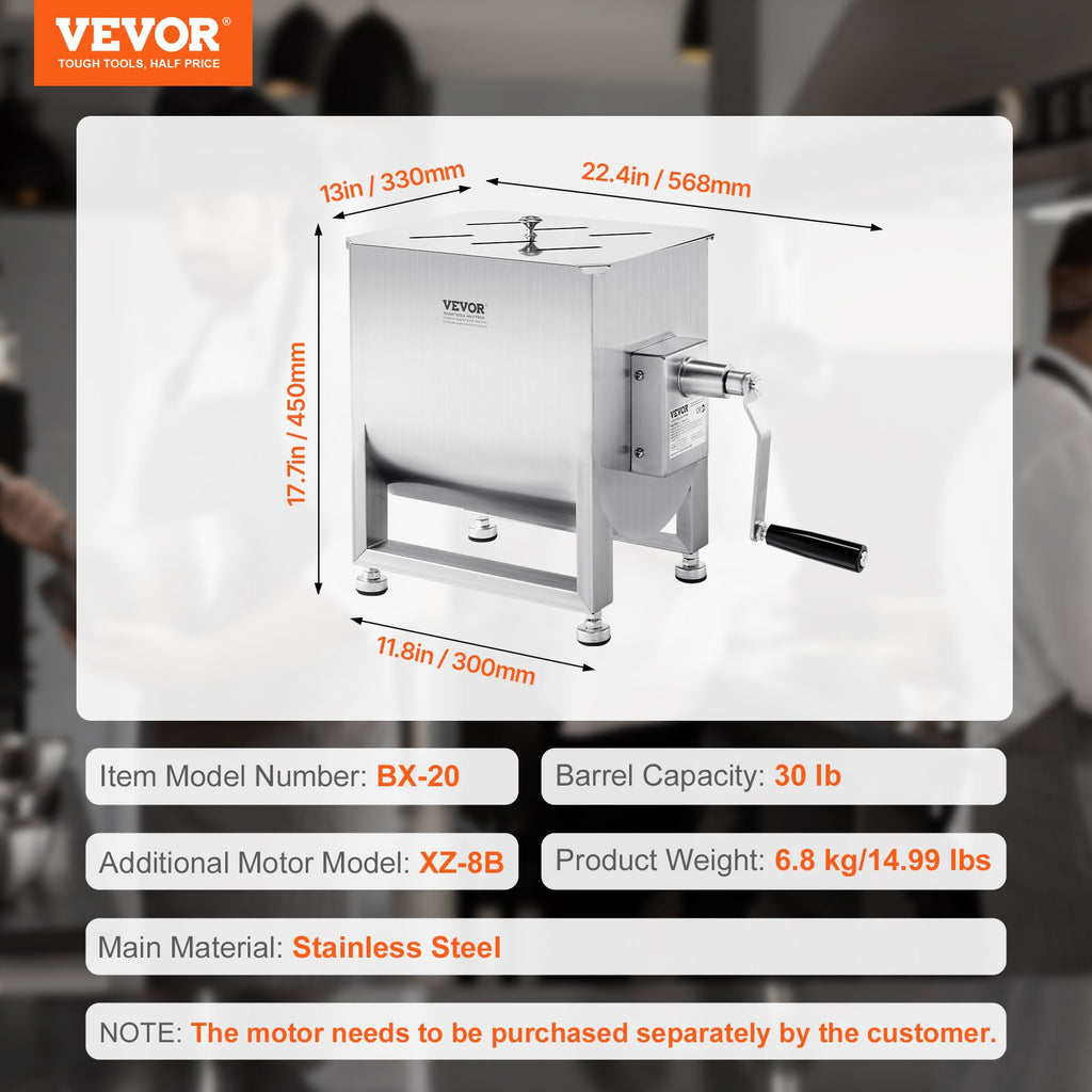 Mechaninė mėsos maišyklė VEVOR BX-20, 20 l talpa