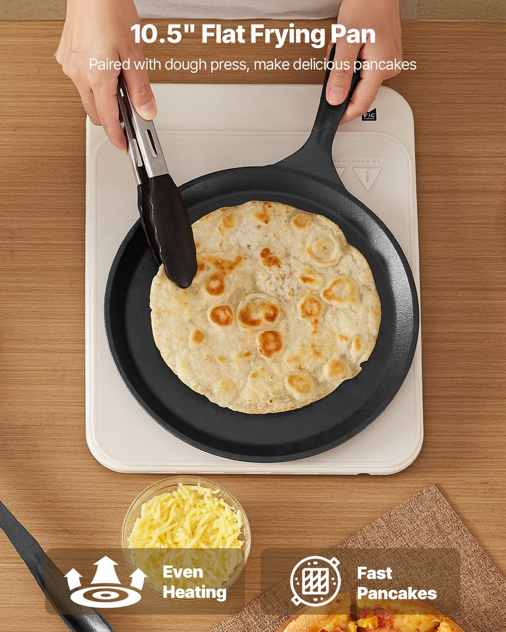 Tortilijų presas VEVOR HES250SET, 25 cm