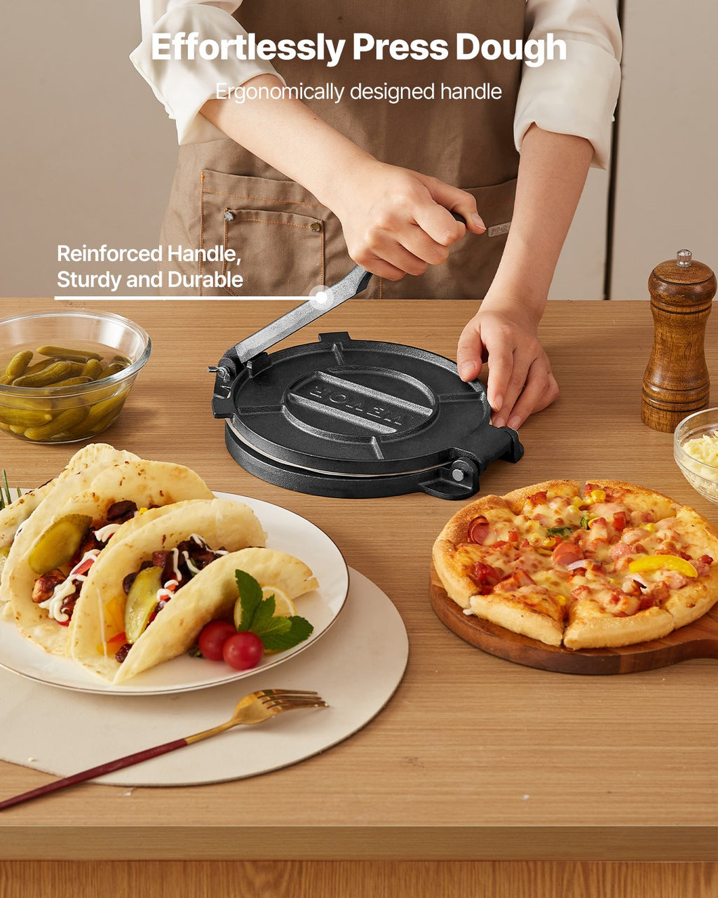 Tortilijų presas VEVOR HES200SET, 20 cm skersmens