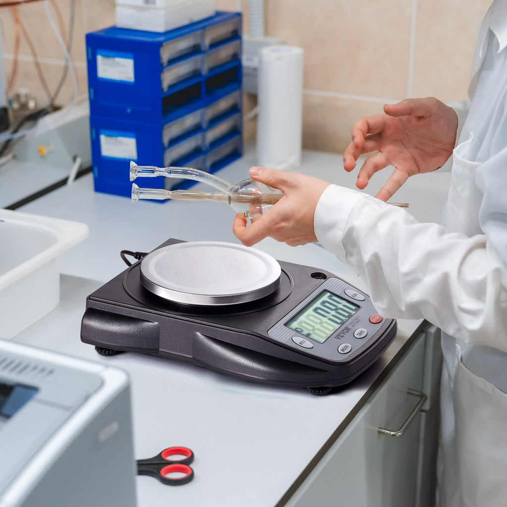 Analitinės svarstyklės VEVOR SF-400D, 600 g / 0,01 g tikslumas
