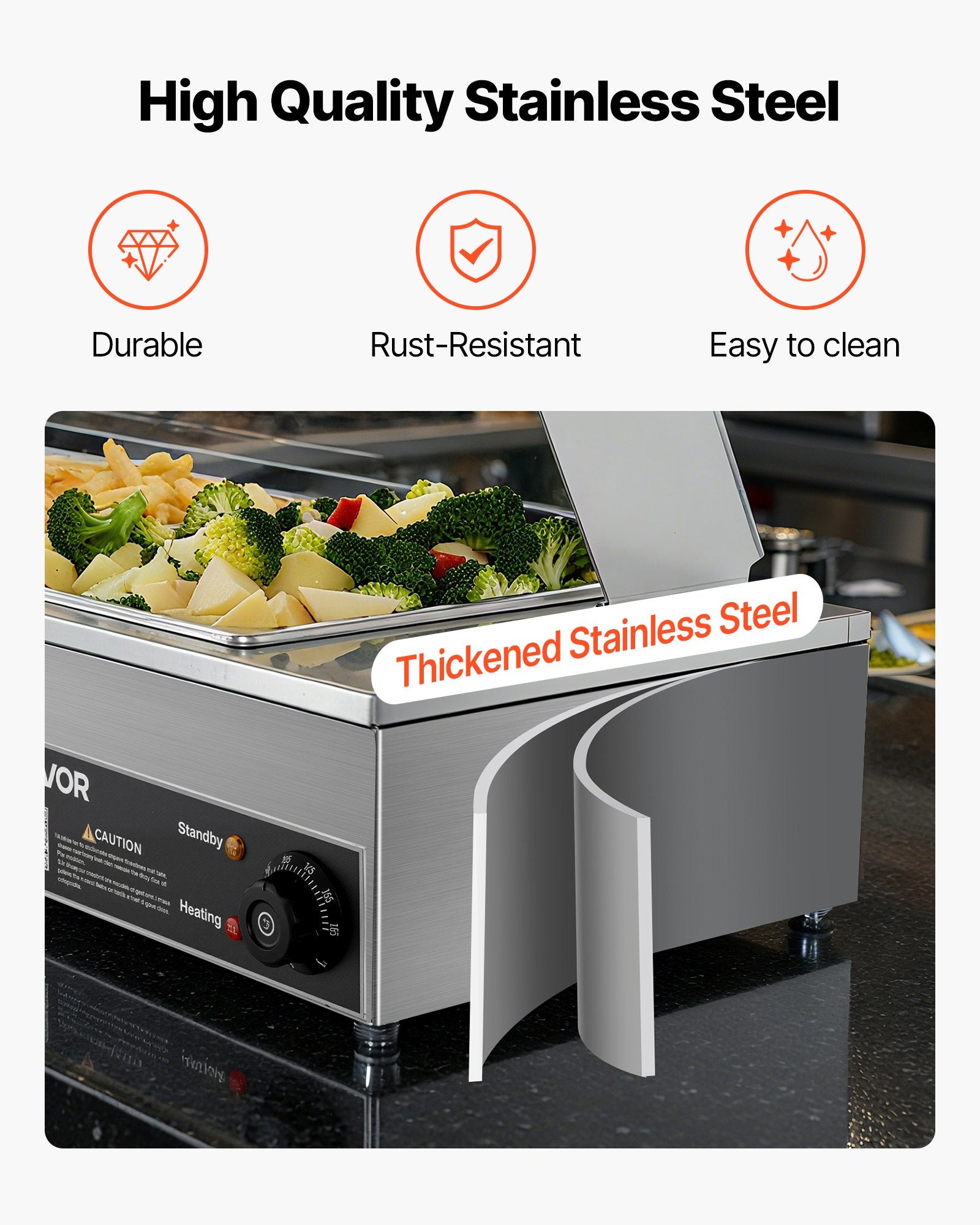 Maisto šildytuvas (Marmitas) VEVOR M-2213, 1500 W