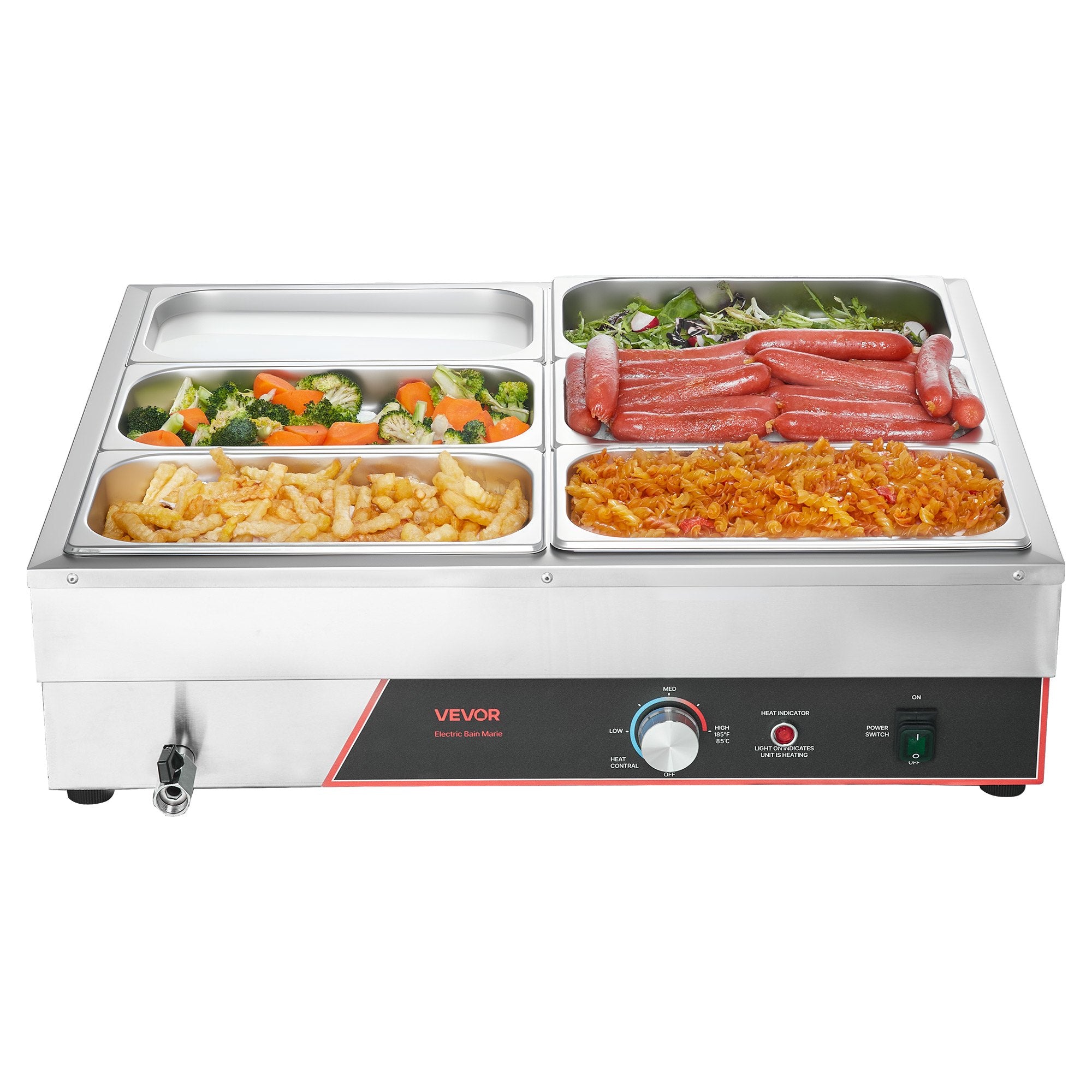 Elektrinis maisto šildytuvas (marmitas) VEVOR SKT1/1*2, 1500W
