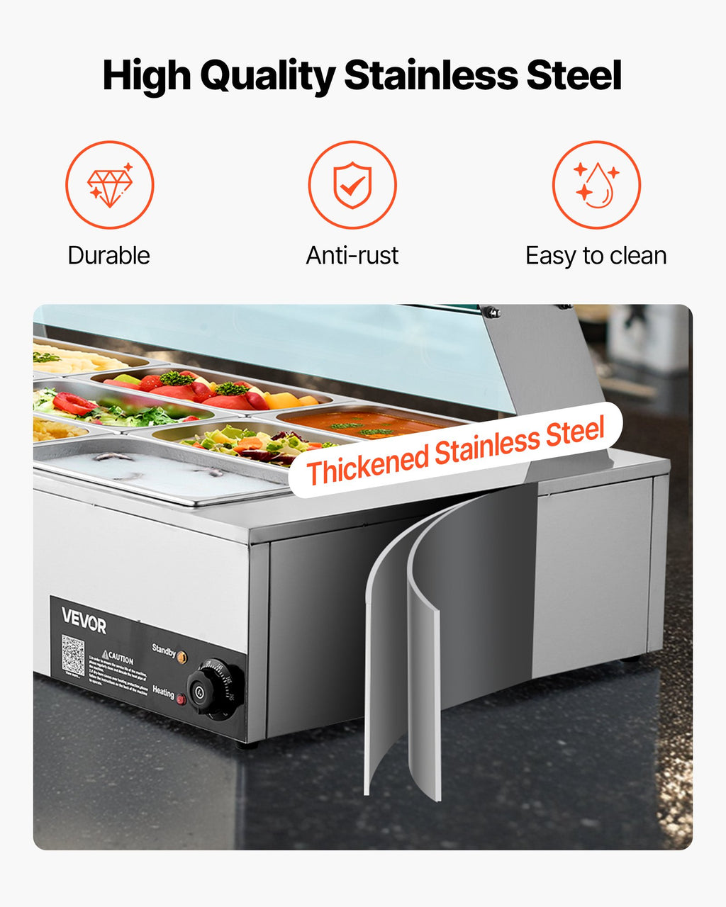 Maisto šildytuvas (Bain Marie) VEVOR M-2334, 1700W