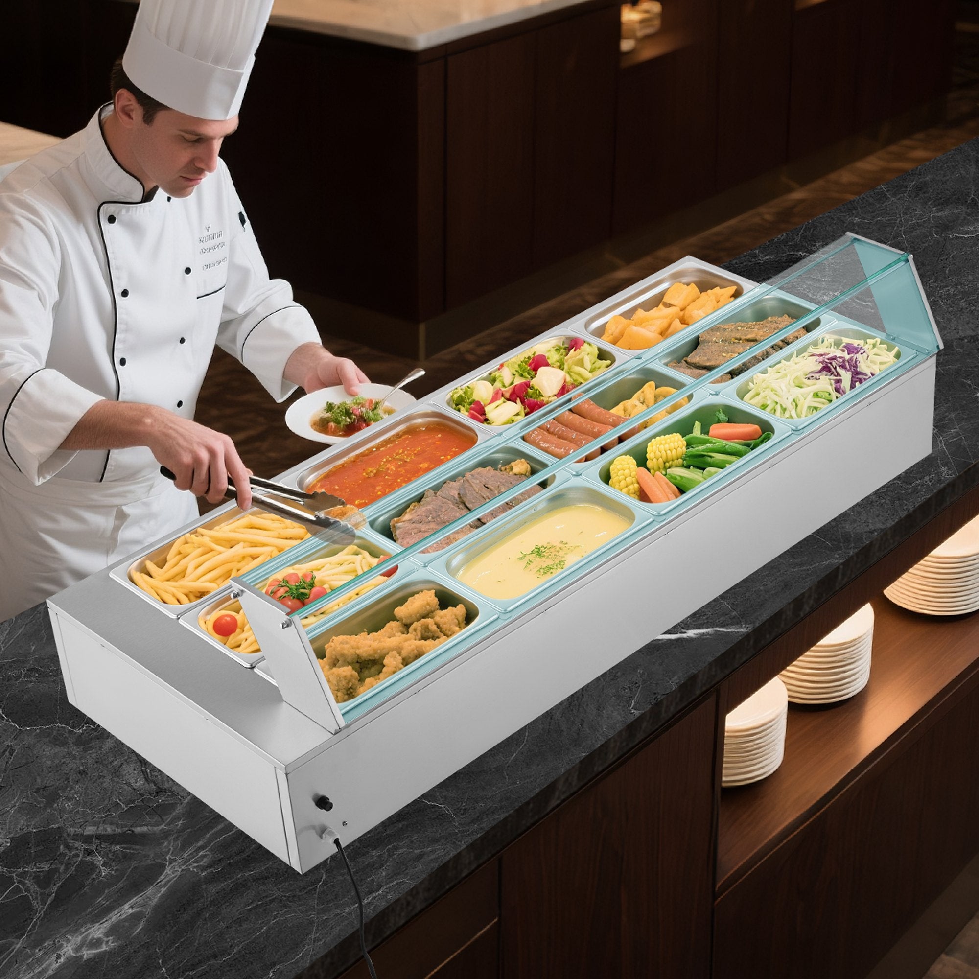 Maisto šildytuvas (Bain Marie) VEVOR M-2334, 1700W