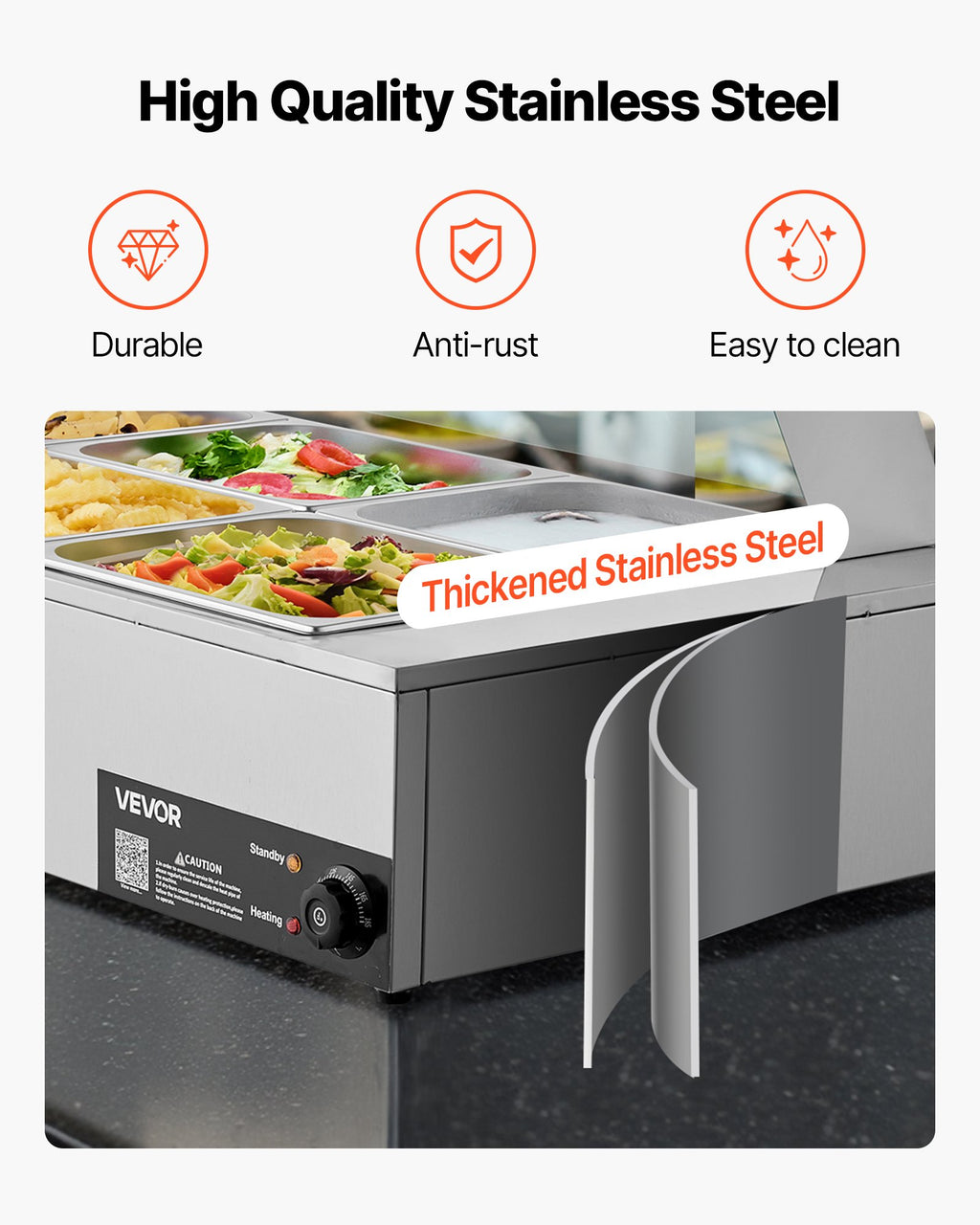 Maisto šildytuvas (Bain Marie) VEVOR M-2223, 1500W