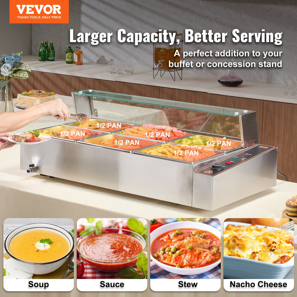 Maisto šildytuvas (Bain Marie) VEVOR SC-TC-216, 1500W