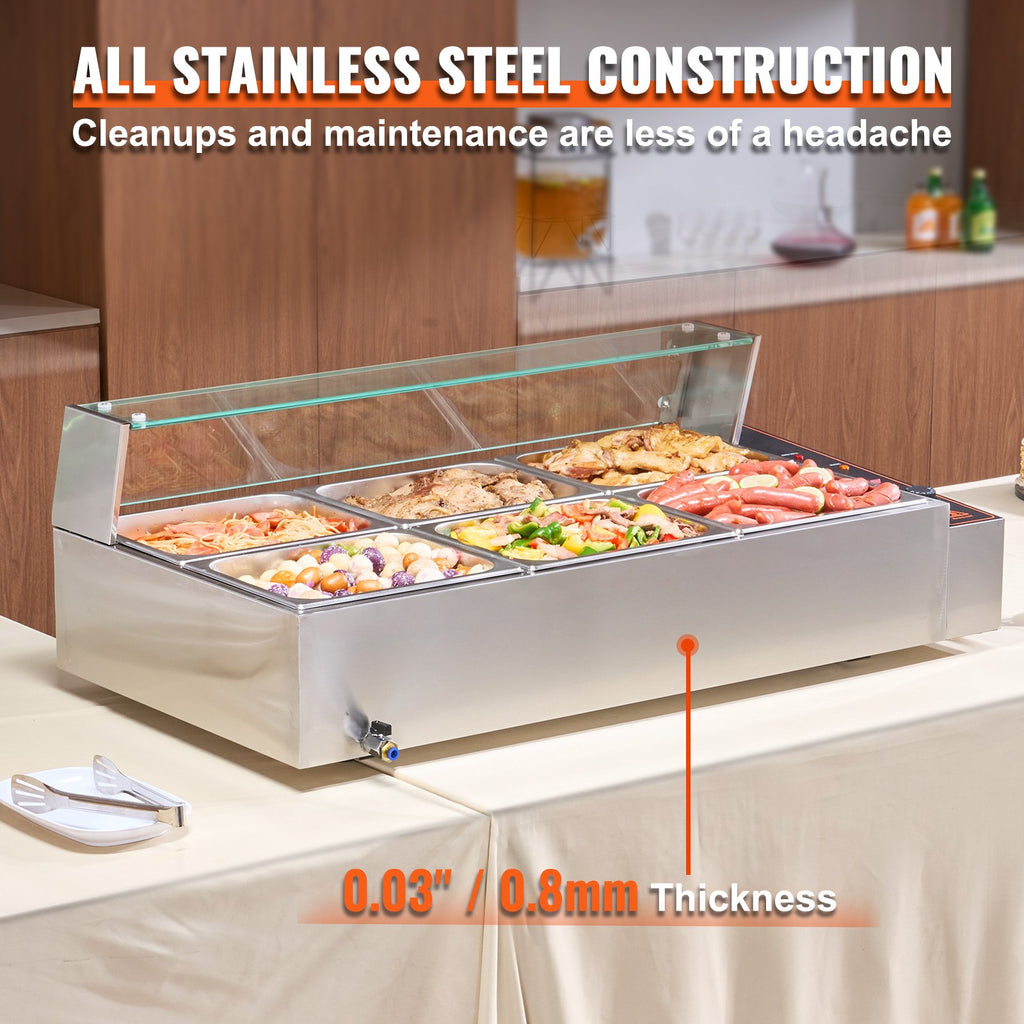 Maisto šildytuvas (Bain Marie) VEVOR SC-TC-216, 1500W