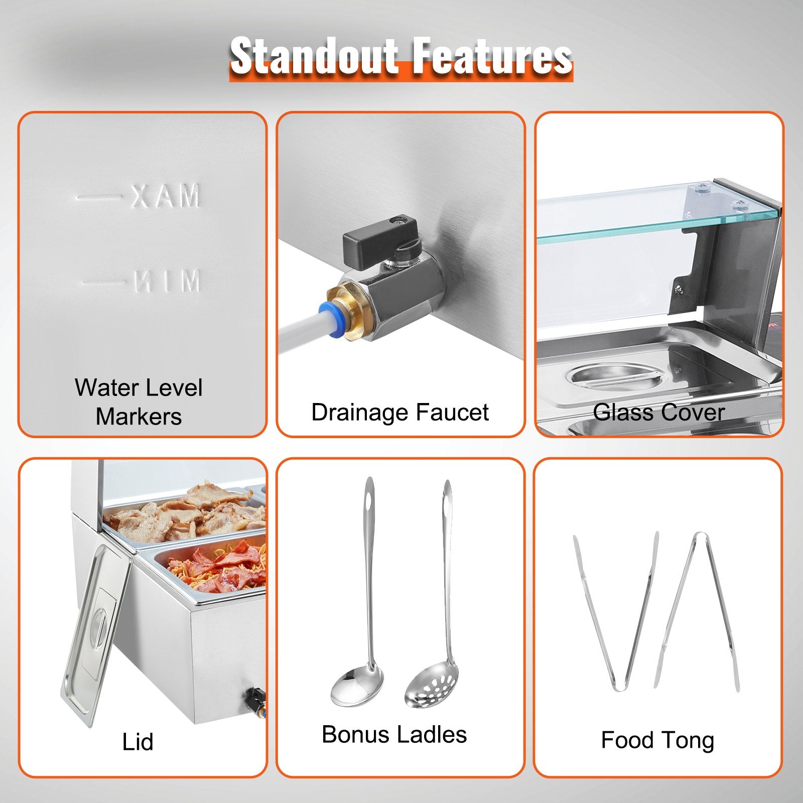 Maisto šildytuvas (Bain Marie) VEVOR SC-TC-216, 1500W