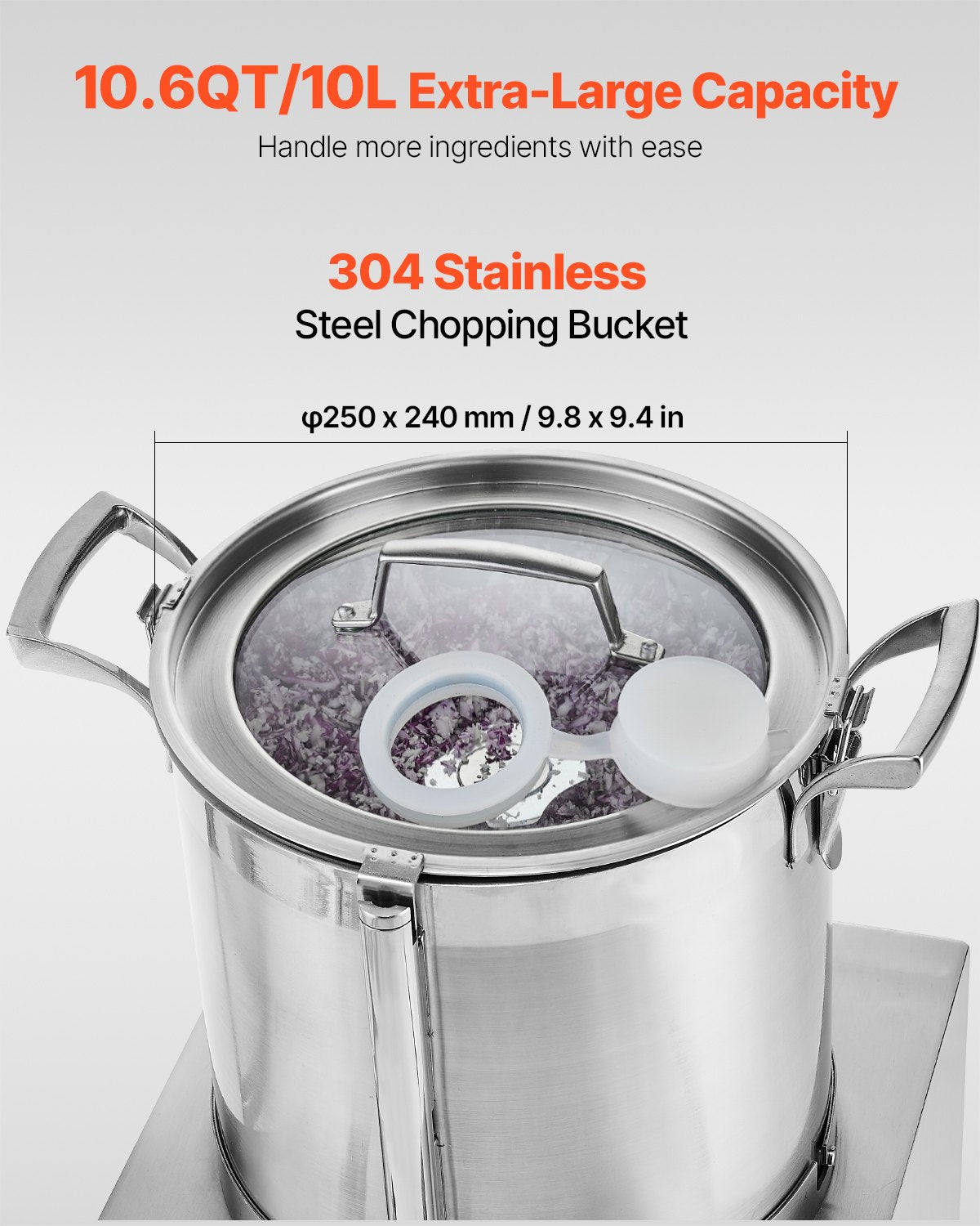 Maisto smulkintuvas VEVOR SC-7310, 10 l talpos