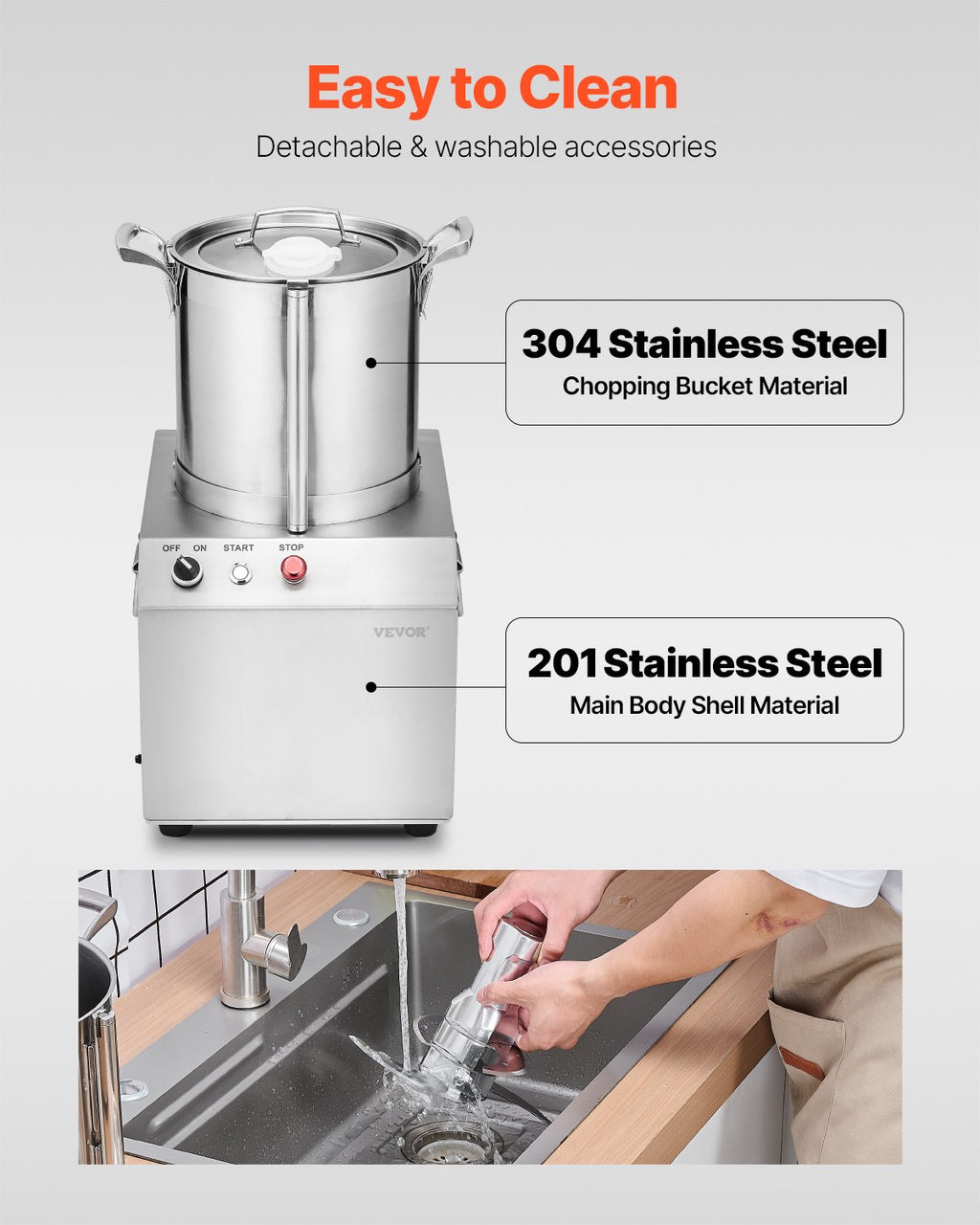 Maisto smulkintuvas VEVOR SC-7310, 10 l talpos