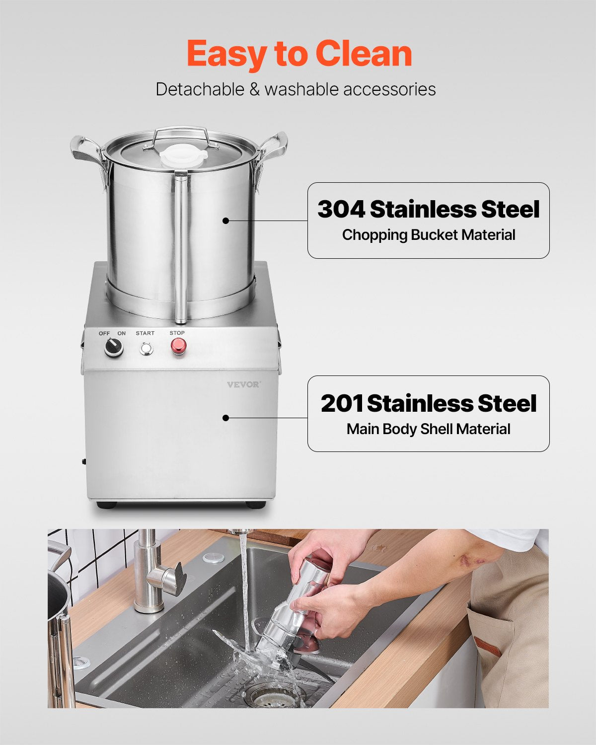 Maisto smulkintuvas VEVOR SC-7310, 10 l talpos