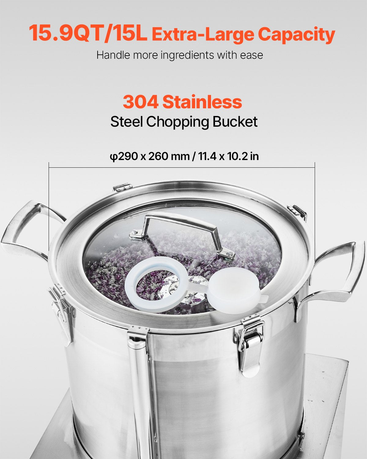 Maisto smulkintuvas VEVOR SC-7315, 15 l talpa