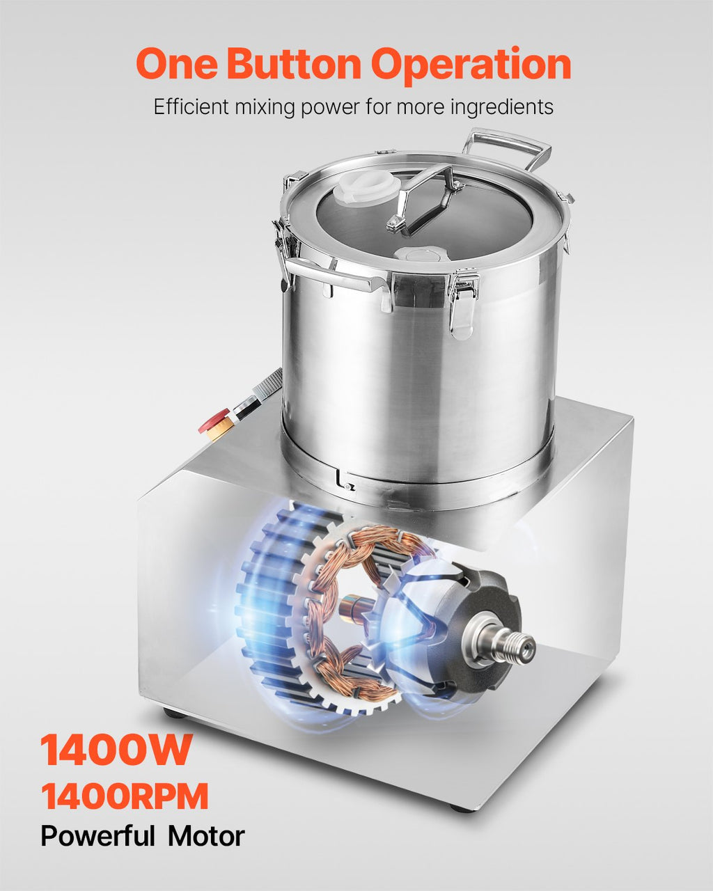 Maisto smulkintuvas VEVOR SC-7315, 15 l talpa
